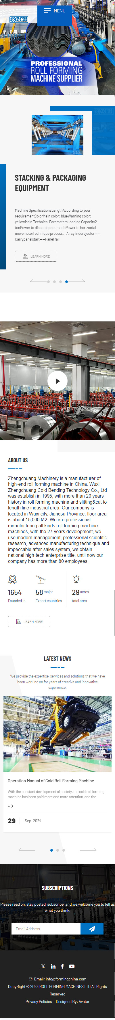 無錫正創(chuàng)冷彎科技有限公司英文品牌網(wǎng)站建設(shè)制作案例 手機端預(yù)覽圖